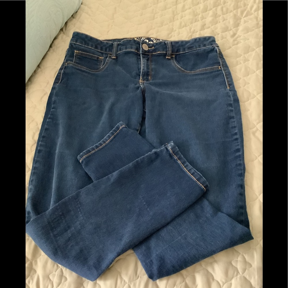 SO Jeggins size 15R blue stretchy fake pockets front machine washable🦋🦋